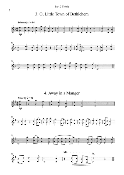 Carols for Four (or more) - Fifteen Carols with Flexible Instrumentation - Part 2 - C Treble Clef