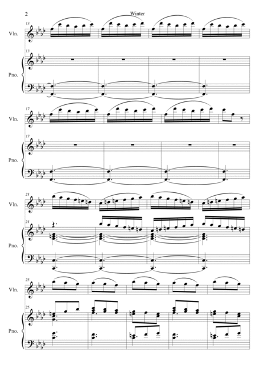 The Four Seasons: Winter 3rd Movement Violin Solo scores gallery preview page 2