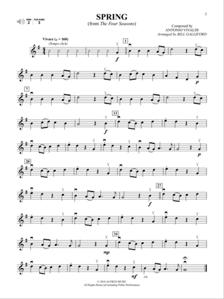 Easy Classical Themes Instrumental Solos for Strings String Orchestra scores gallery preview page 5