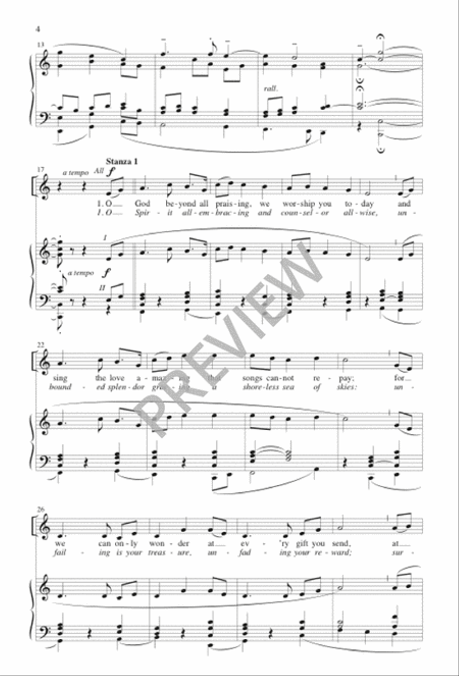 O God beyond All Praising / O Spirit All-Embracing O God beyond All Praising / O Spirit All-Embracing 3-Part scores gallery preview page 5