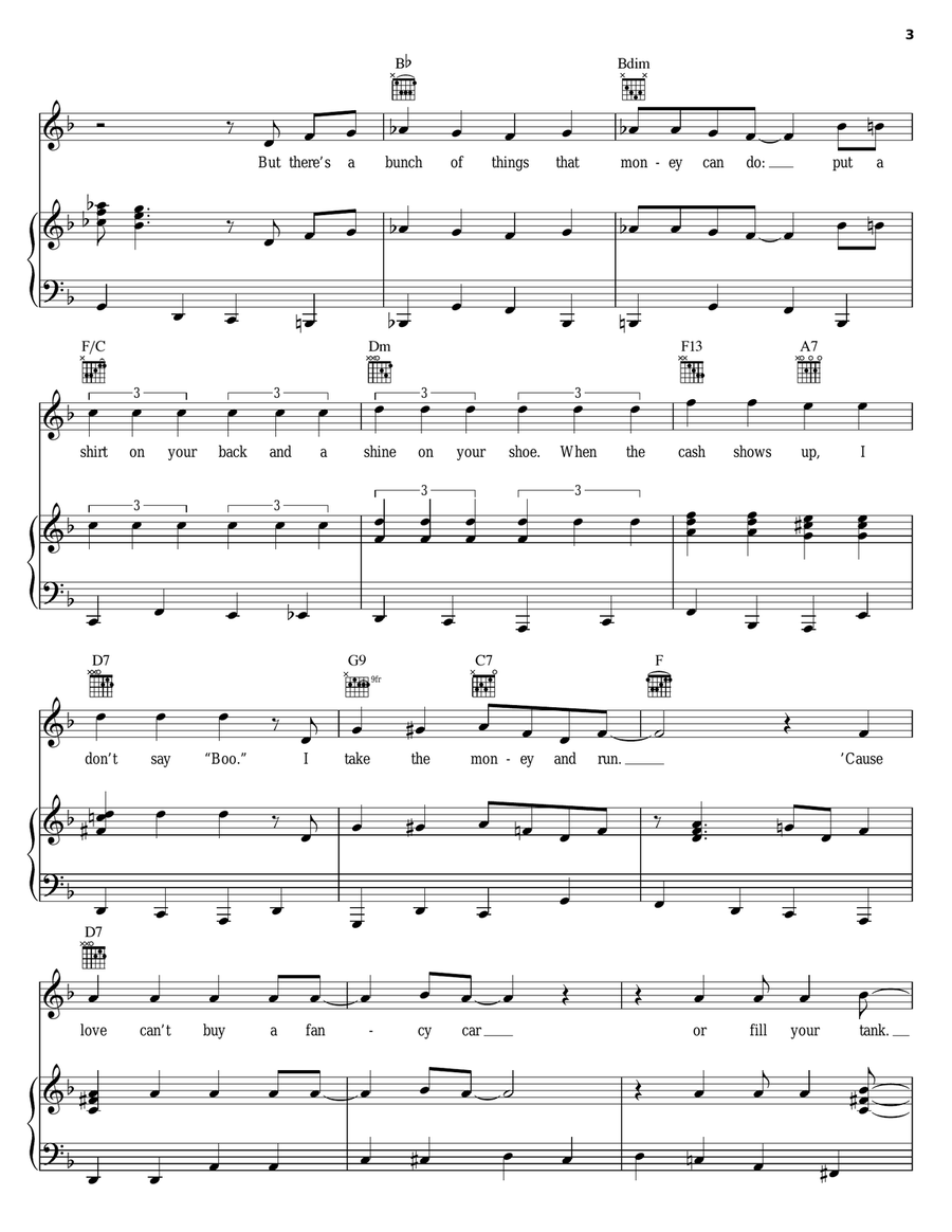 Take The Money And Run Piano, Vocal, Guitar scores gallery preview page 3