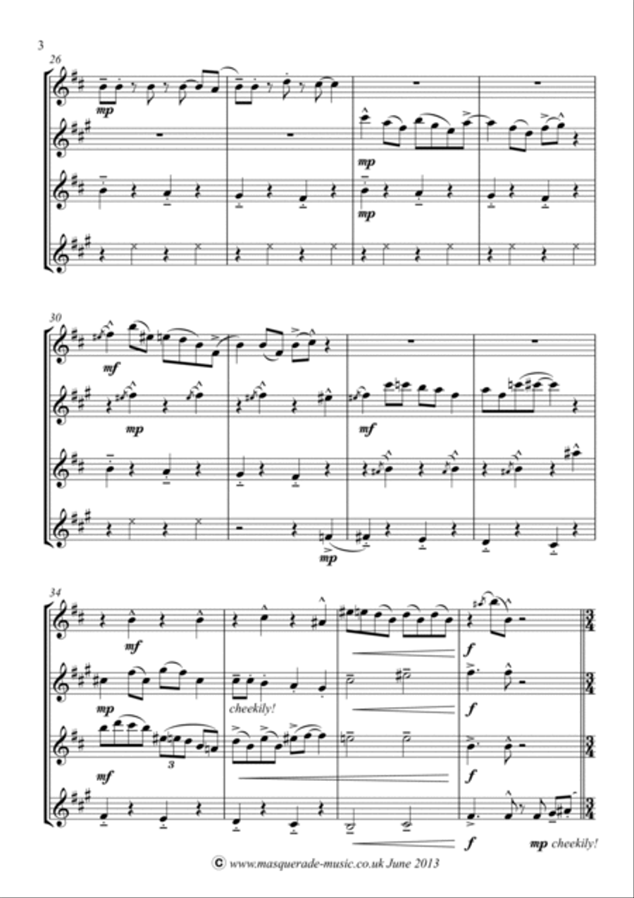 Saxofrolic (SATB Saxophone Quartet) Saxophone Quartet scores gallery preview page 4