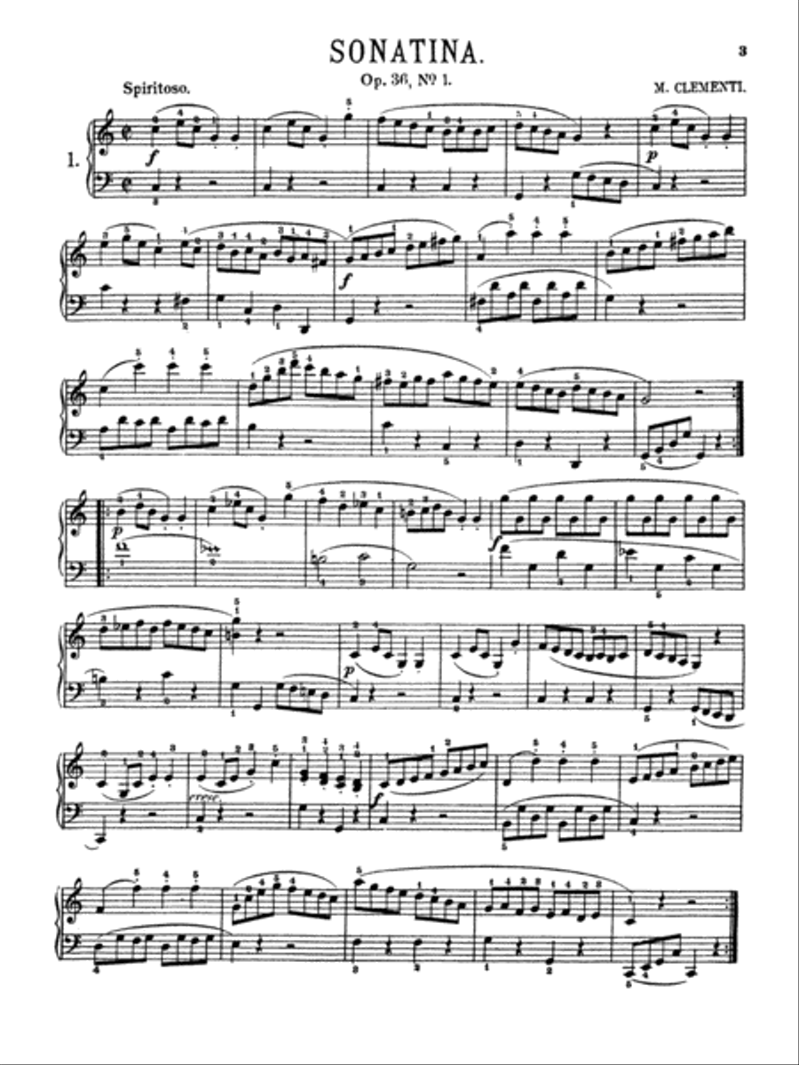 Clementi: Six Sonatinas, Op. 36, No. 1 Piano Solo scores gallery preview page 1