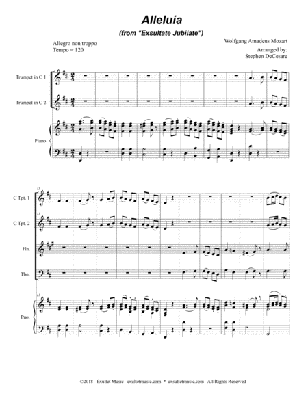 Alleluia (from "Exsultate, Jubilate" - for Brass Quartet and Piano) image number null