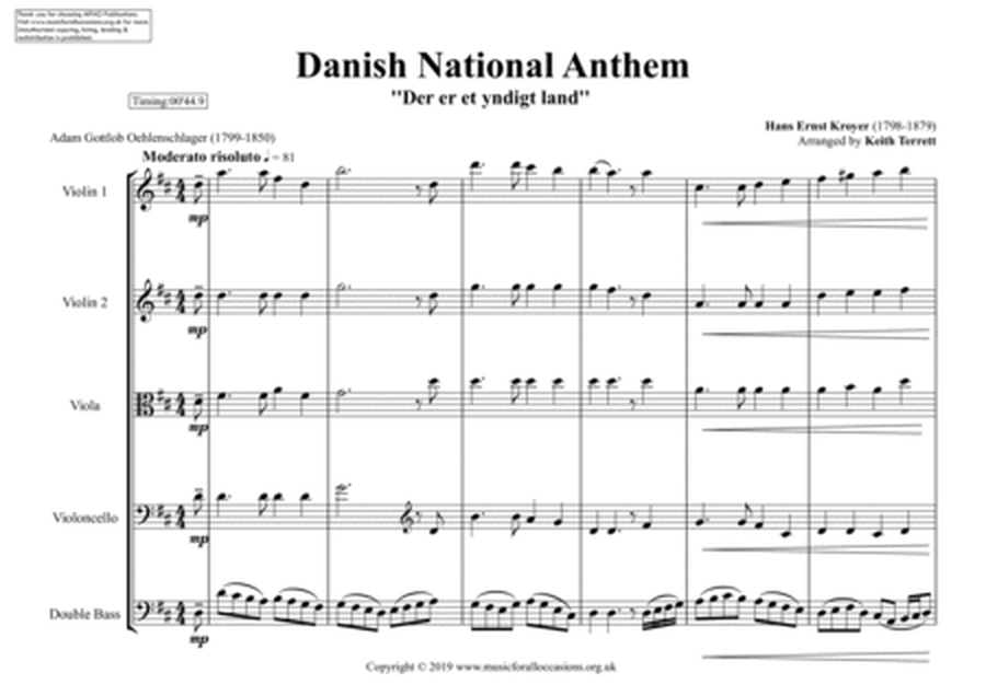 Danish National Anthem for String Orchestra MFAO World National Anthem Series image number null