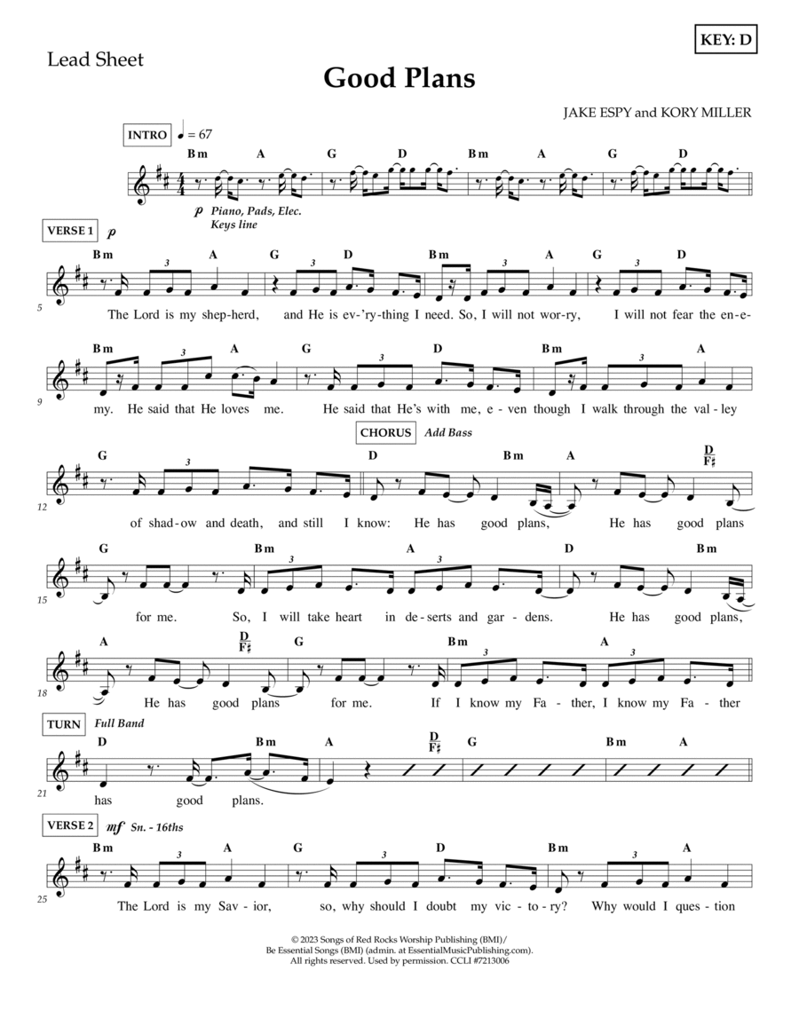 Good Plans Piano scores gallery preview page 1
