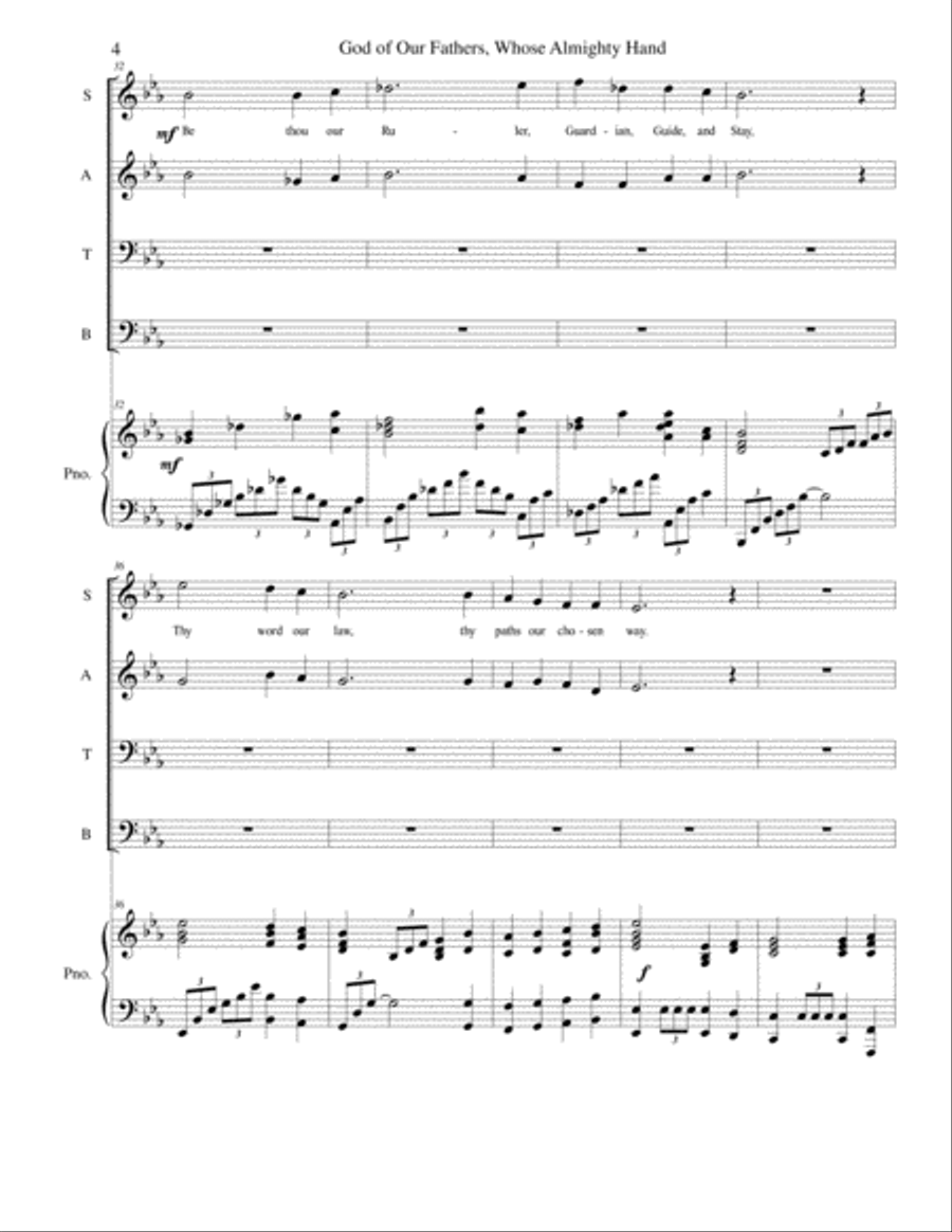God of Our Fathers God of Our Fathers 4-Part scores gallery preview page 5
