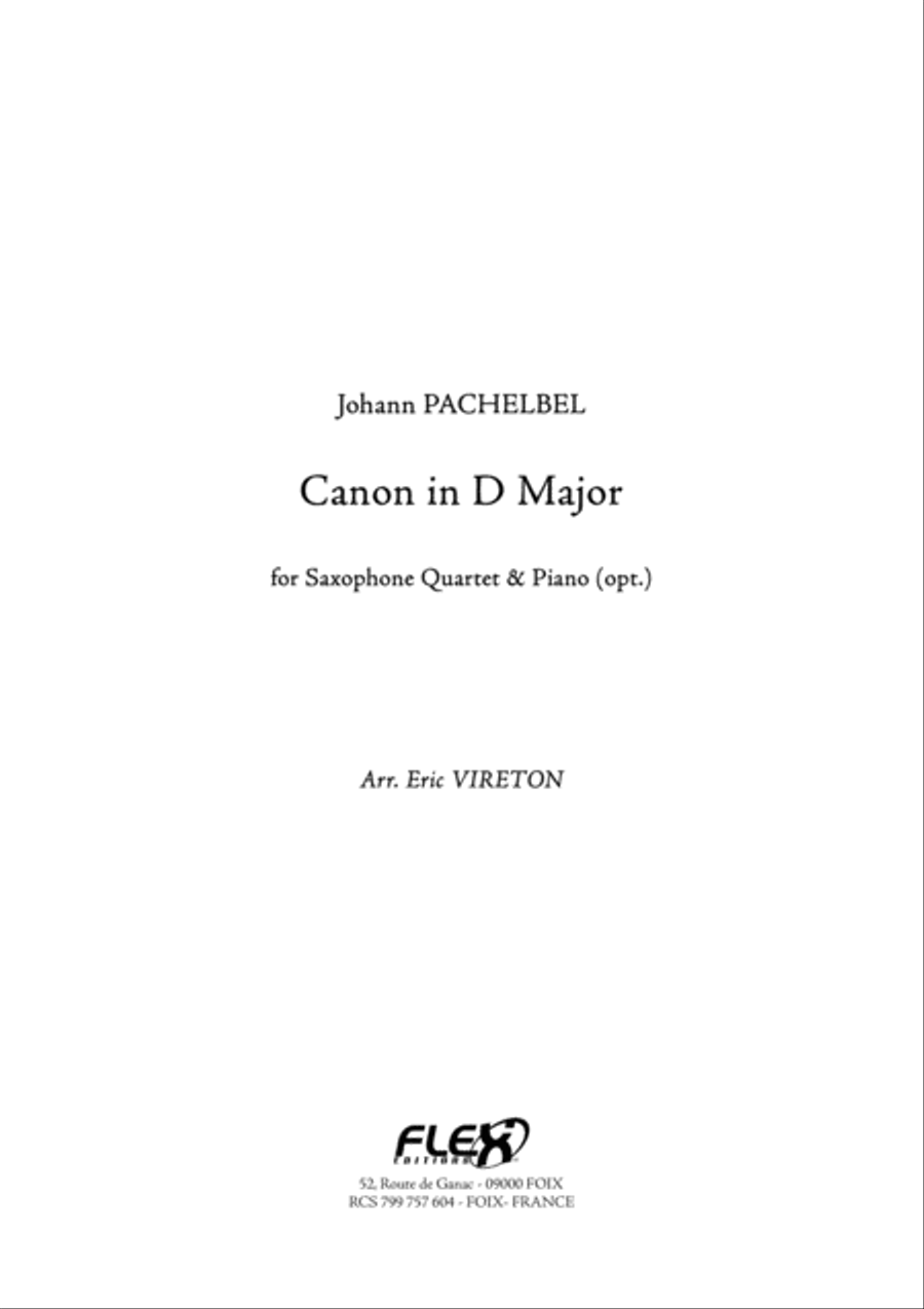 Book cover for Canon in D Major