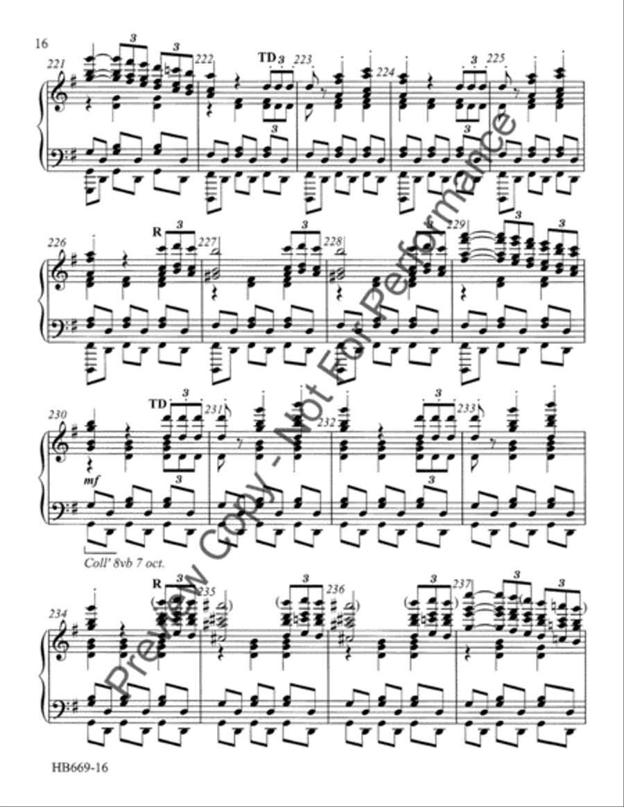 Overture to La Gazza Ladra from the Thieving Magpie Handbell Choir scores gallery preview page 16