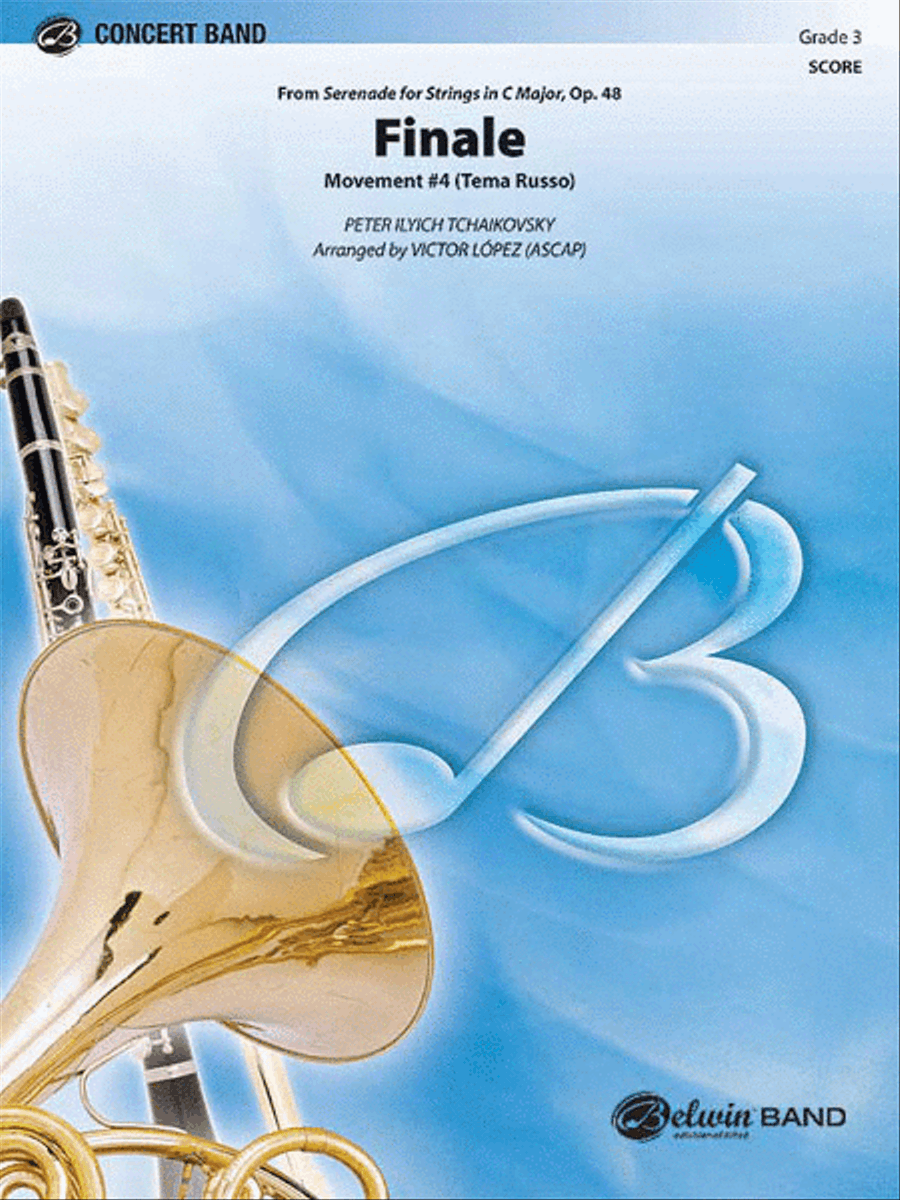 Finale (from Serenade for Strings in C Major, Opus 48, Movement #4 (Terma Russo)) Concert Band scores gallery preview page 1