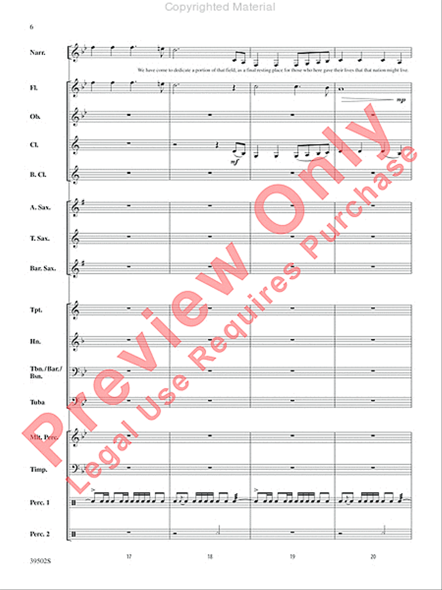 The Gettysburg Address Concert Band scores gallery preview page 7