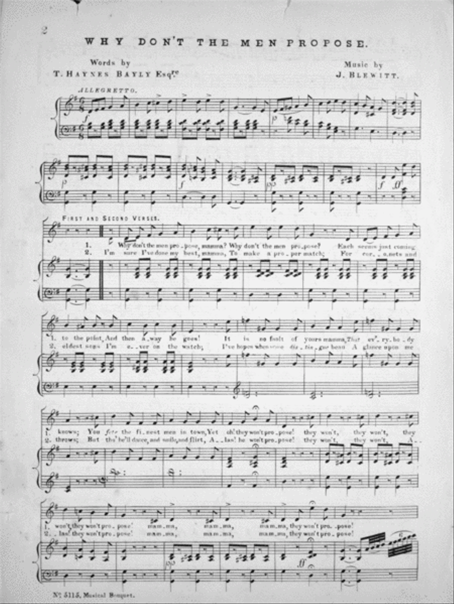 Why Don't The Men Propose? Humorous Song Voice scores gallery preview page 2