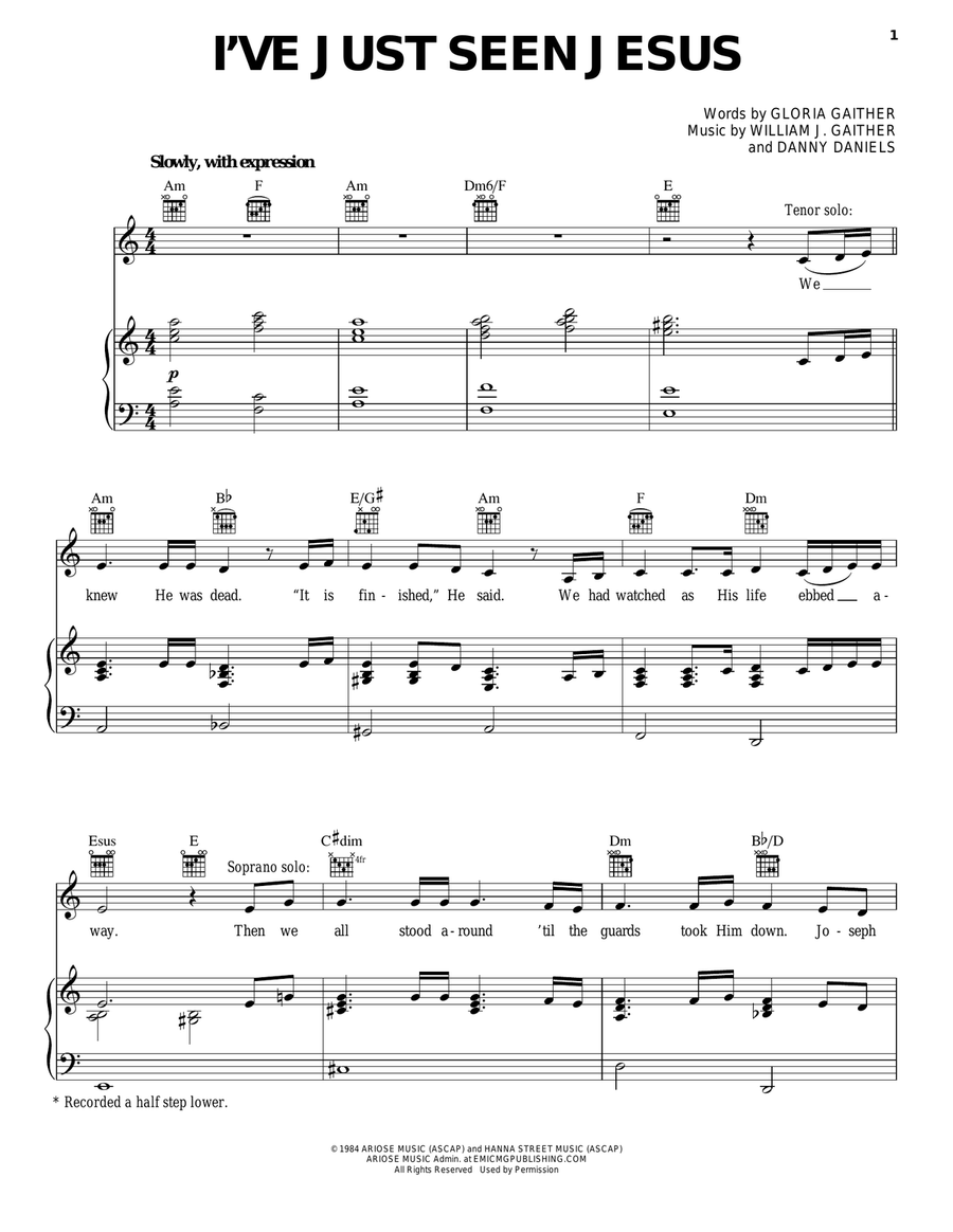 I've Just Seen Jesus Acoustic Guitar scores gallery preview page 1