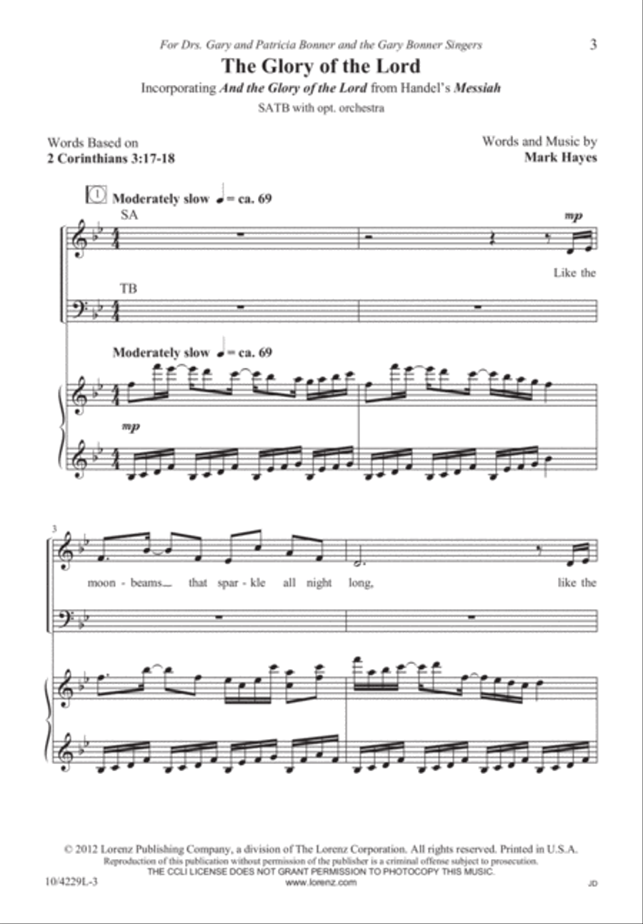 The Glory of the Lord The Glory of the Lord 4-Part scores gallery preview page 3