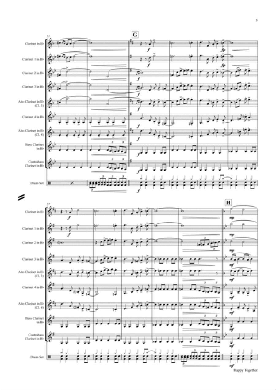 Happy Together Woodwind Ensemble scores gallery preview page 5