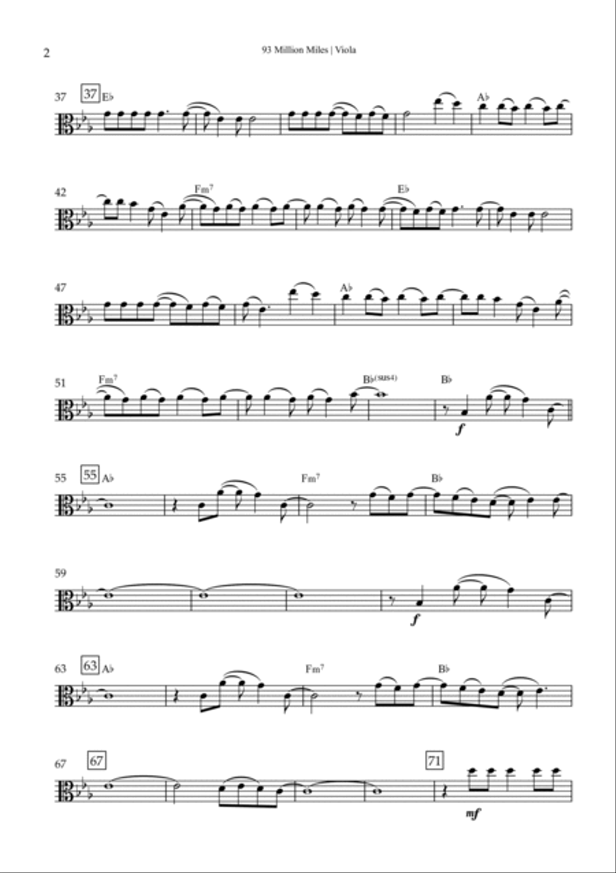 93 Million Miles Viola Solo scores gallery preview page 2