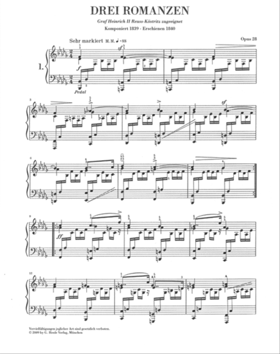 3 Romances Op. 28 Piano Solo scores gallery preview page 2