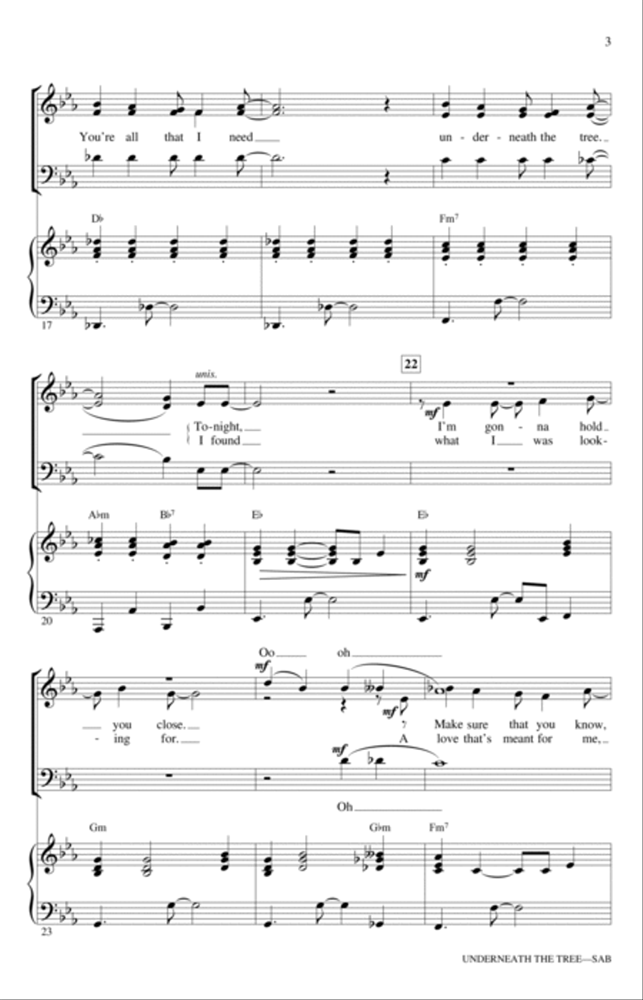 Underneath The Tree (arr. Ed Lojeski) 3-Part scores gallery preview page 3