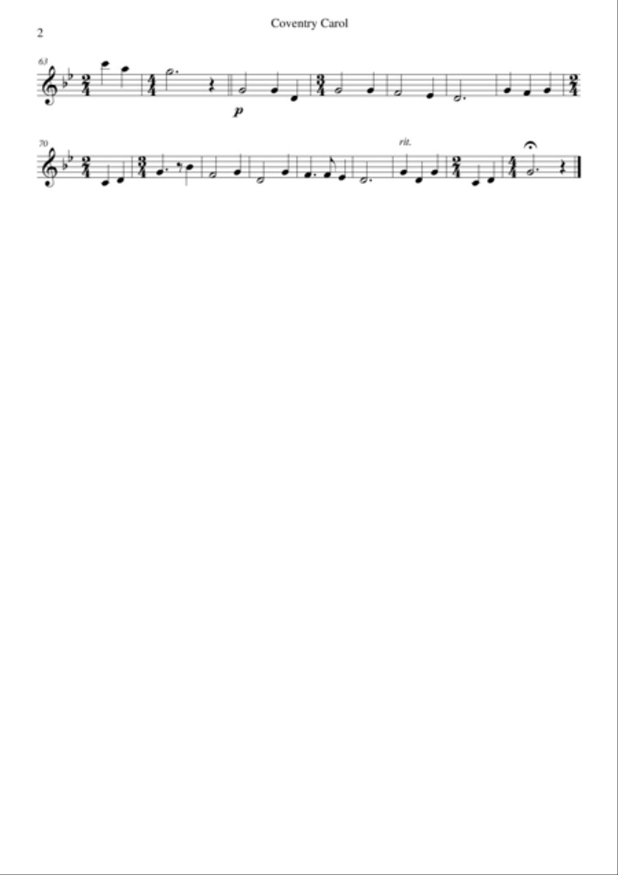 Coventry Carol for wind trio Woodwind Trio scores gallery preview page 5
