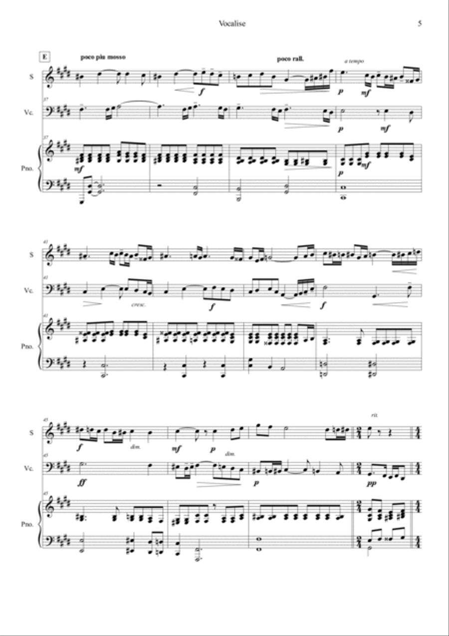 Vocalise Op.34, No.14 Vocalise Op.34, No.14 Soprano Voice scores gallery preview page 5