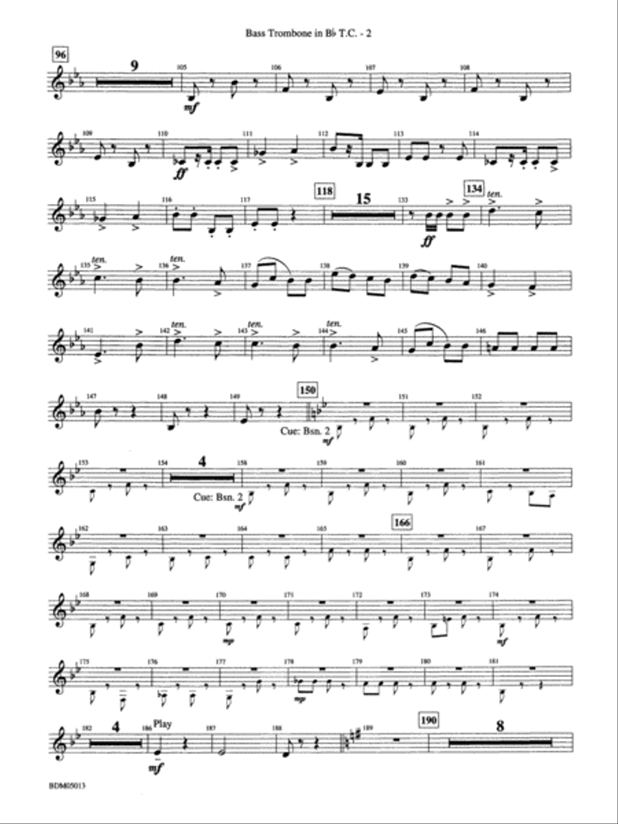Pineapple Poll (Suite from the Ballet): (World Part) 3rd B-flat Trombone T.C. Concert Band scores gallery preview page 2