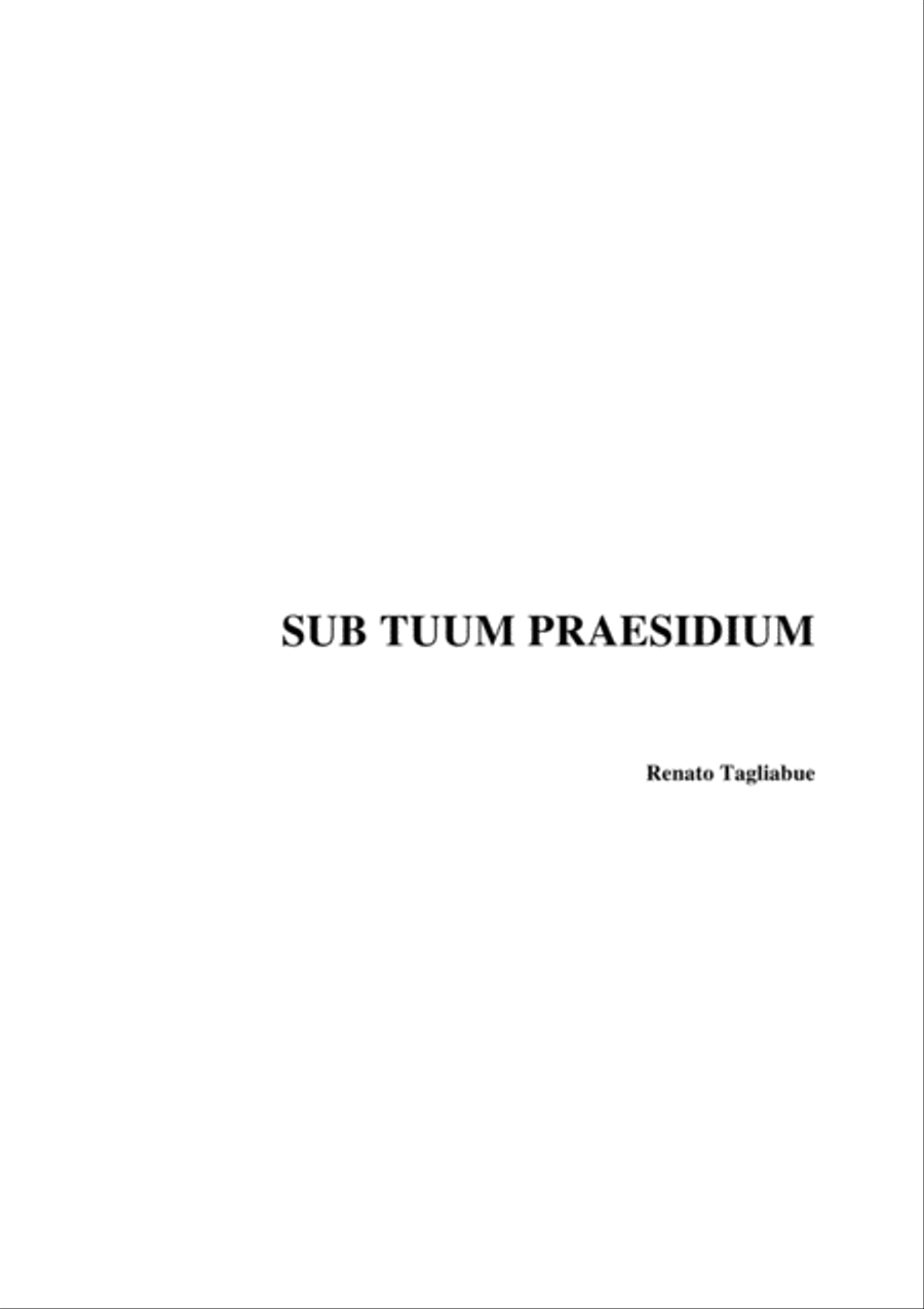 SUB TUUM PRAESIDIUM - Tagliabue - Canon for SAA Choir