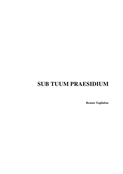 SUB TUUM PRAESIDIUM - Tagliabue - Canon for SAA Choir image number null