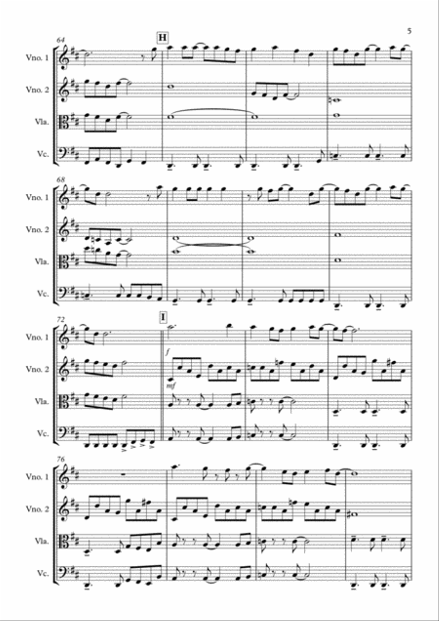 Silent Night Silent Night String Quartet scores gallery preview page 5