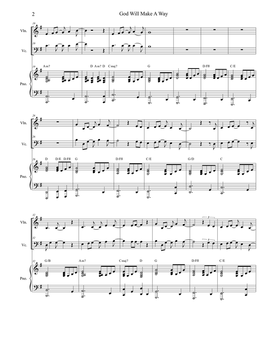 God Will Make A Way Piano Trio scores gallery preview page 2