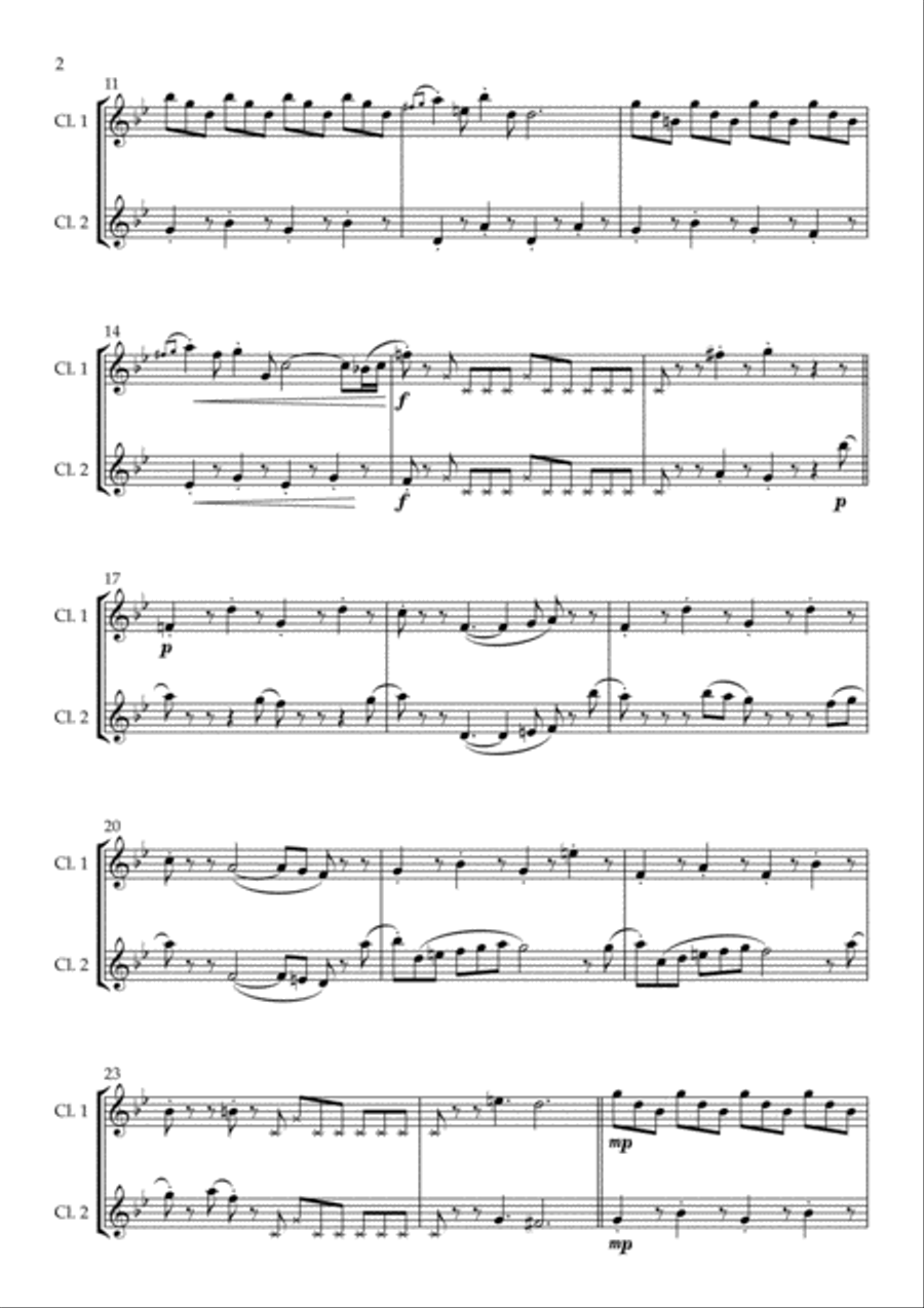 Clog Dance arranged for Clarinet Duet Clarinet Duet scores gallery preview page 4
