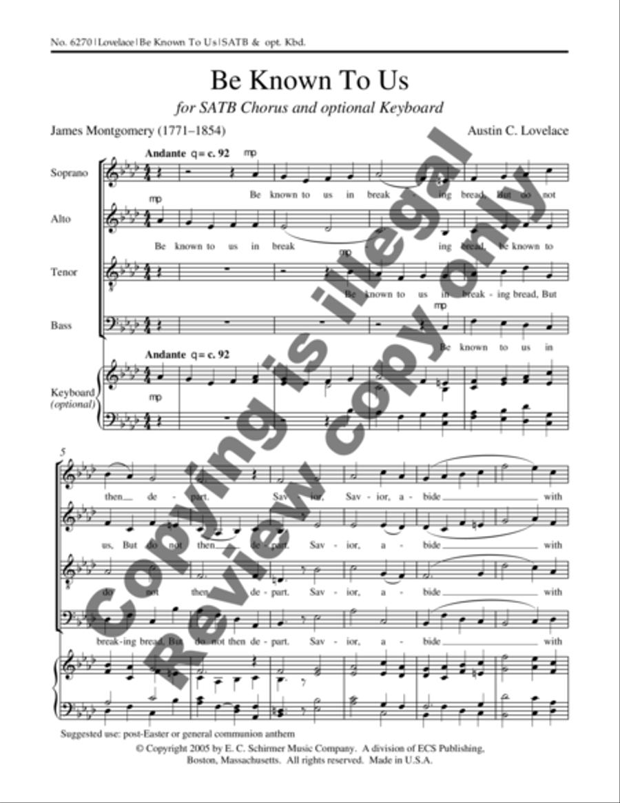 Be Known to Us (The Road to Emmaus) 4-Part scores gallery preview page 5