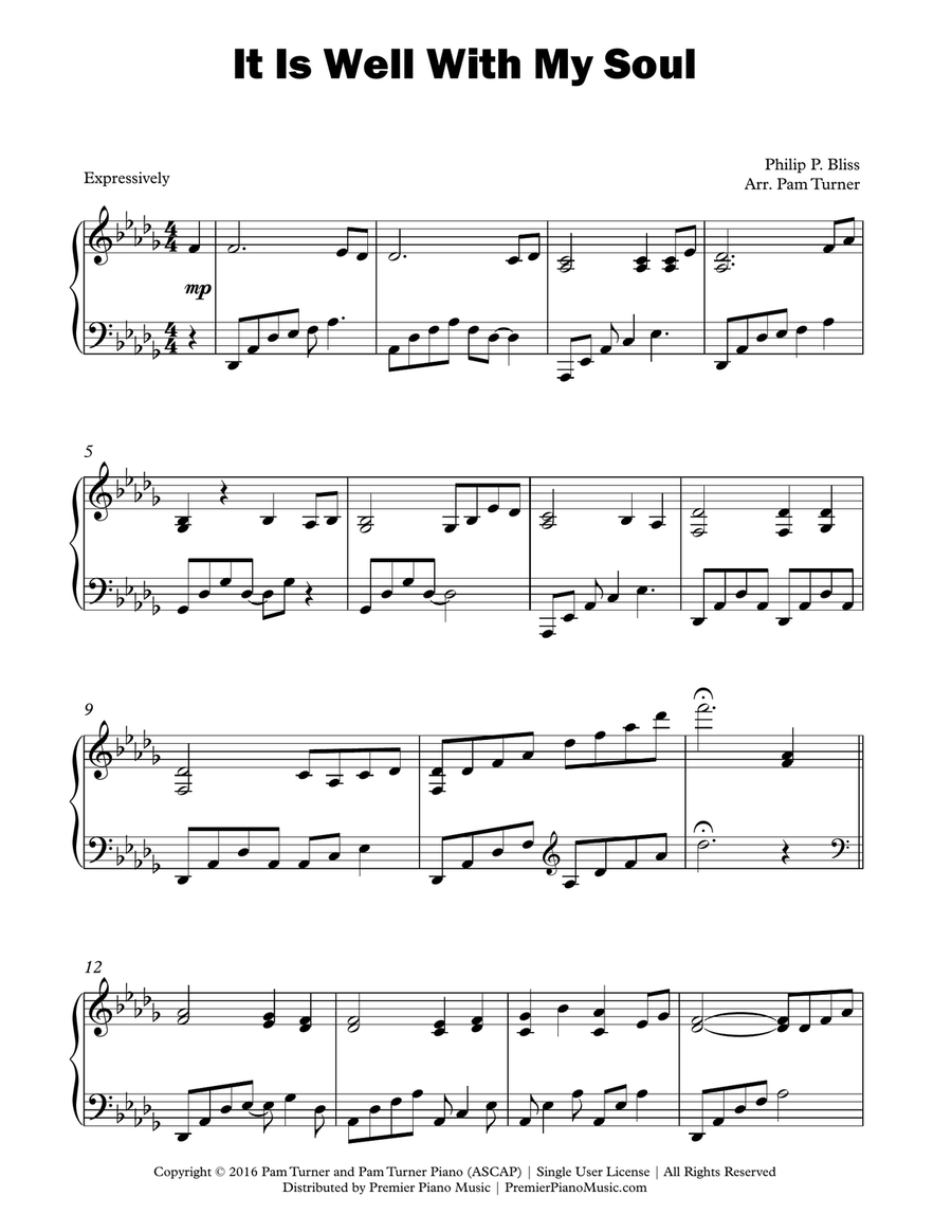 It Is Well With My Soul (Intermediate Piano Solo) Piano Solo scores gallery preview page 3