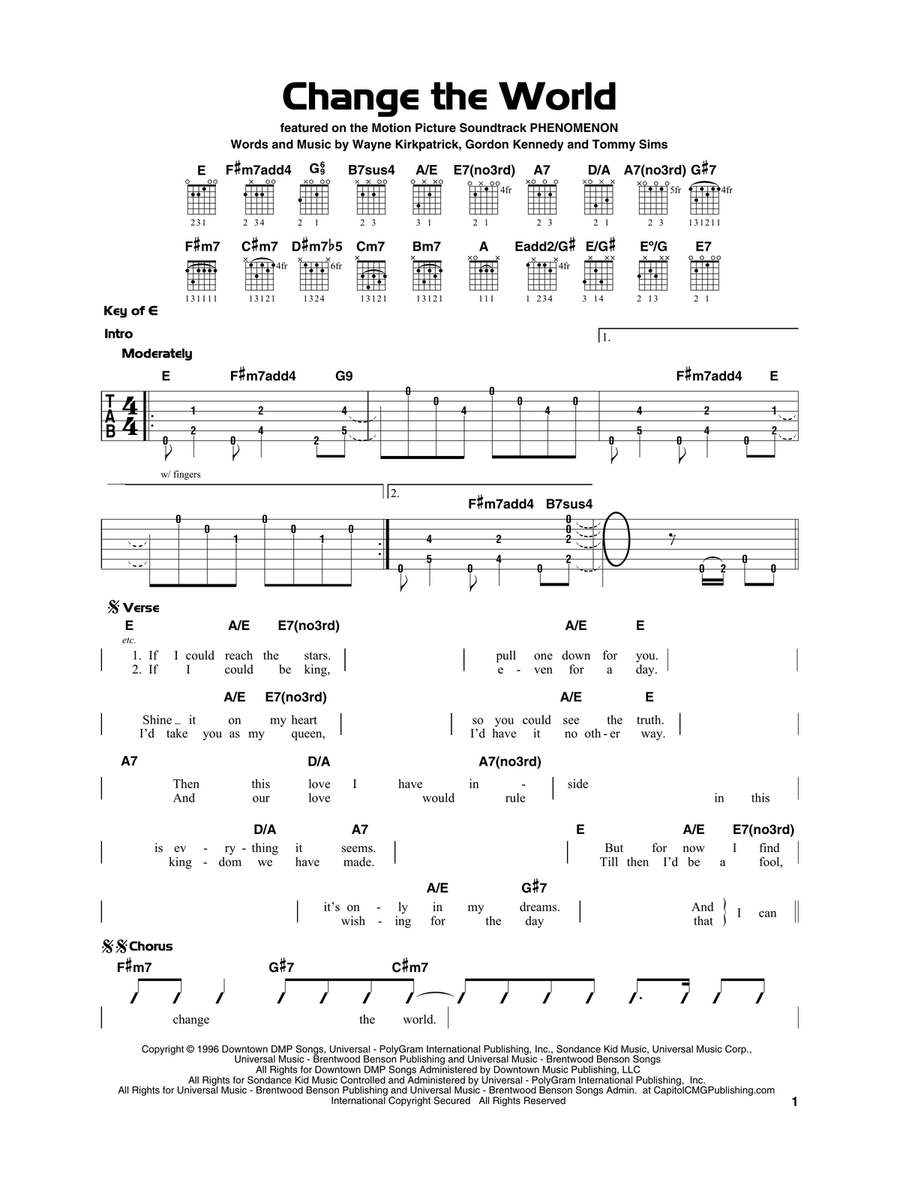 Change The World Change The World Acoustic Guitar scores gallery preview page 1