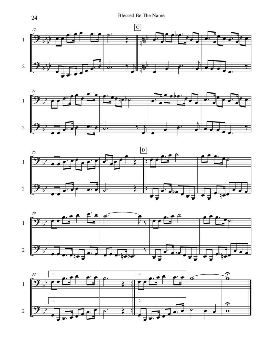 Ten Selected Hymns for the Performing Duet, Vol. 2 - trombone (euphonium) and bass trombone (tuba) Brass Duet scores gallery preview page 4