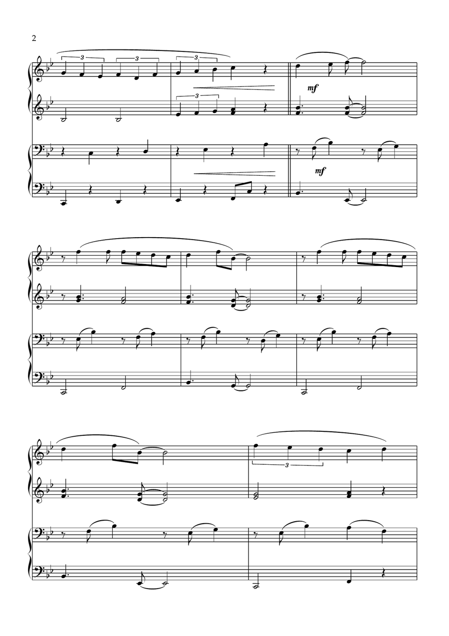 Gummi Bears Theme 1 Piano, 4-Hands scores gallery preview page 2