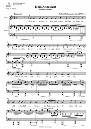 Dein Angesicht, Op. 127 No. 2 (B-flat Major)