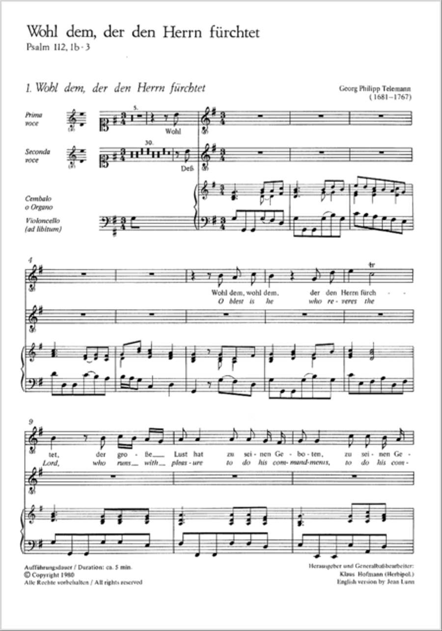 O blest is he who revers the Lord (Wohl dem, der den Herrn furchtet) Mezzo-Soprano Voice scores gallery preview page 2
