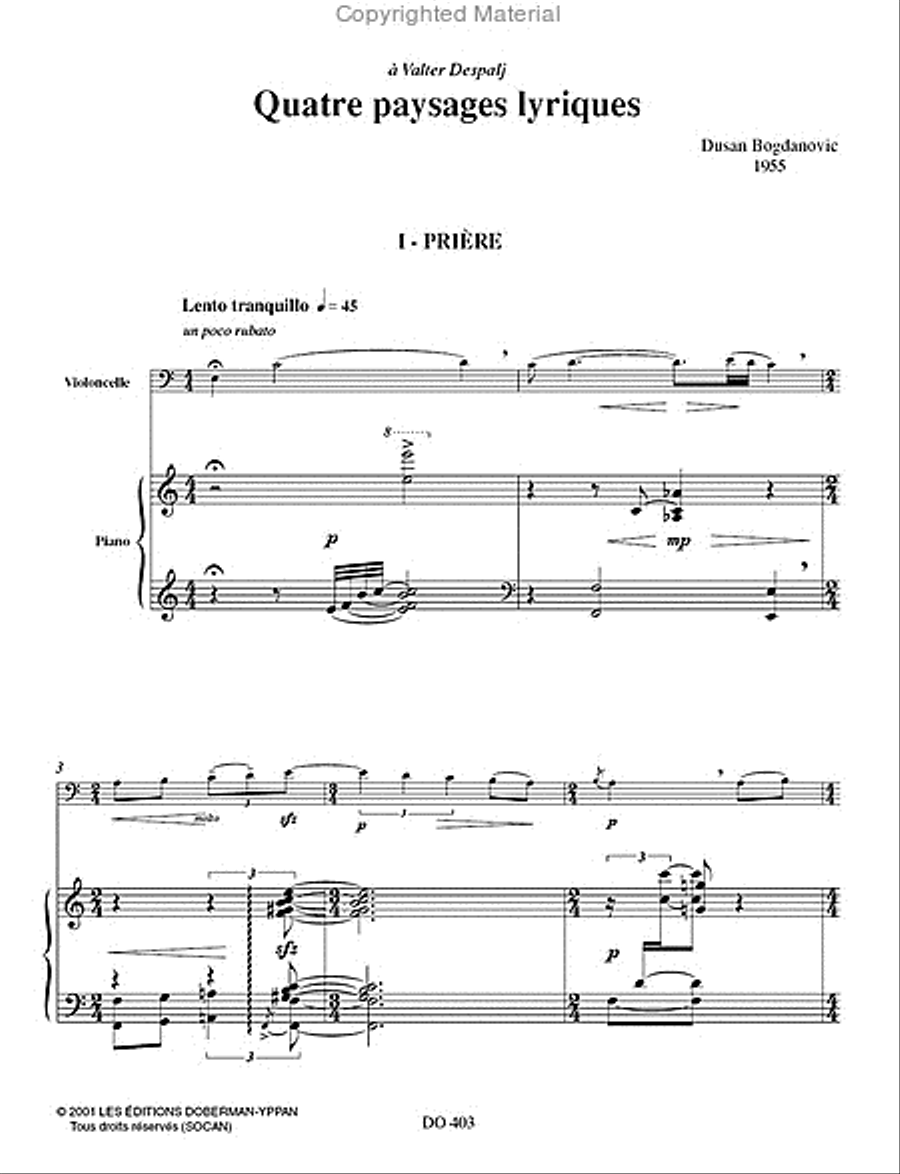 Quatre paysages lyriques Piano Accompaniment scores gallery preview page 2