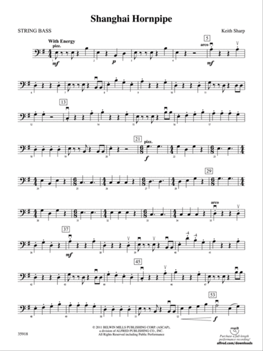 Shanghai Hornpipe: String Bass String Orchestra scores gallery preview page 1