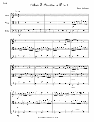 Prelude & Fantasia in D (no.1) for String Trio