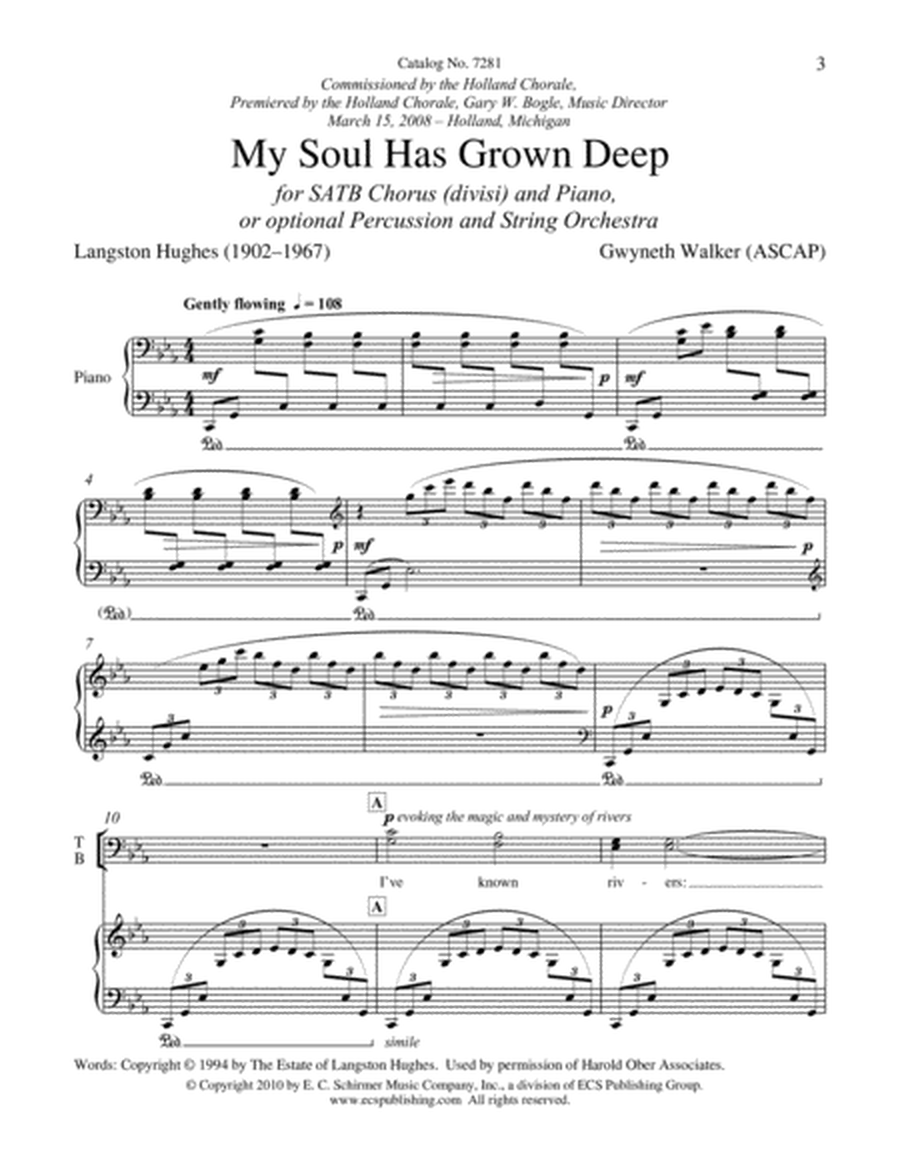 My Soul Has Grown Deep from I've Known Rivers (Piano/Choral Score)
