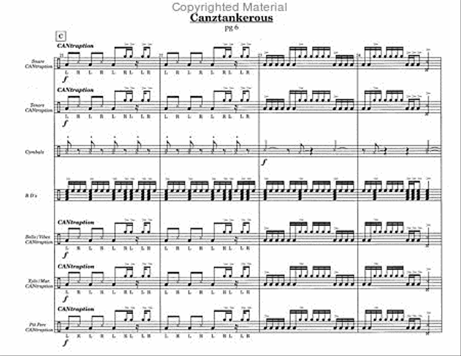 Canztankerous Percussion Ensemble scores gallery preview page 6
