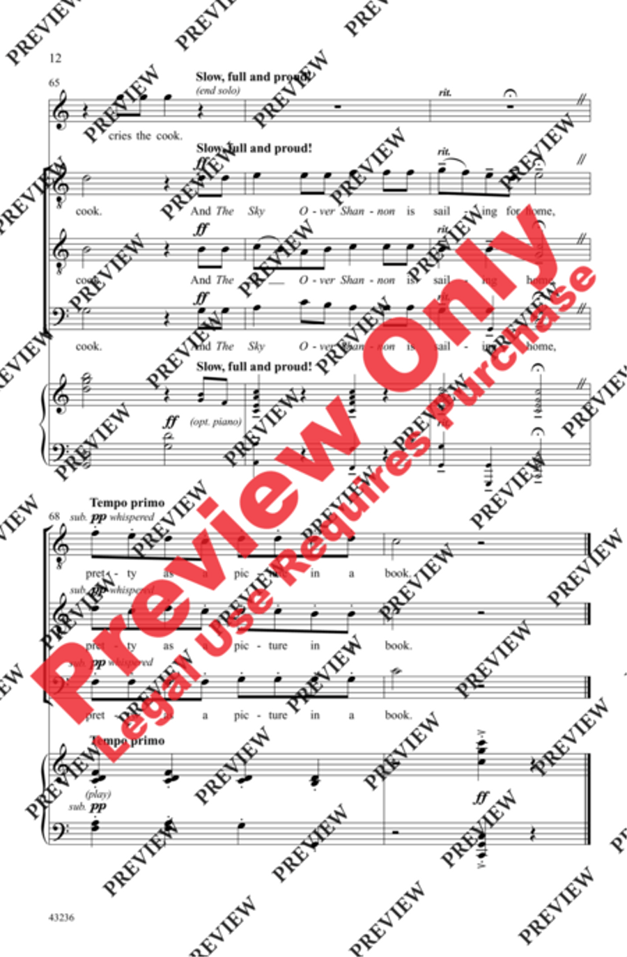 The Sky Over Shannon Men's Choir scores gallery preview page 12