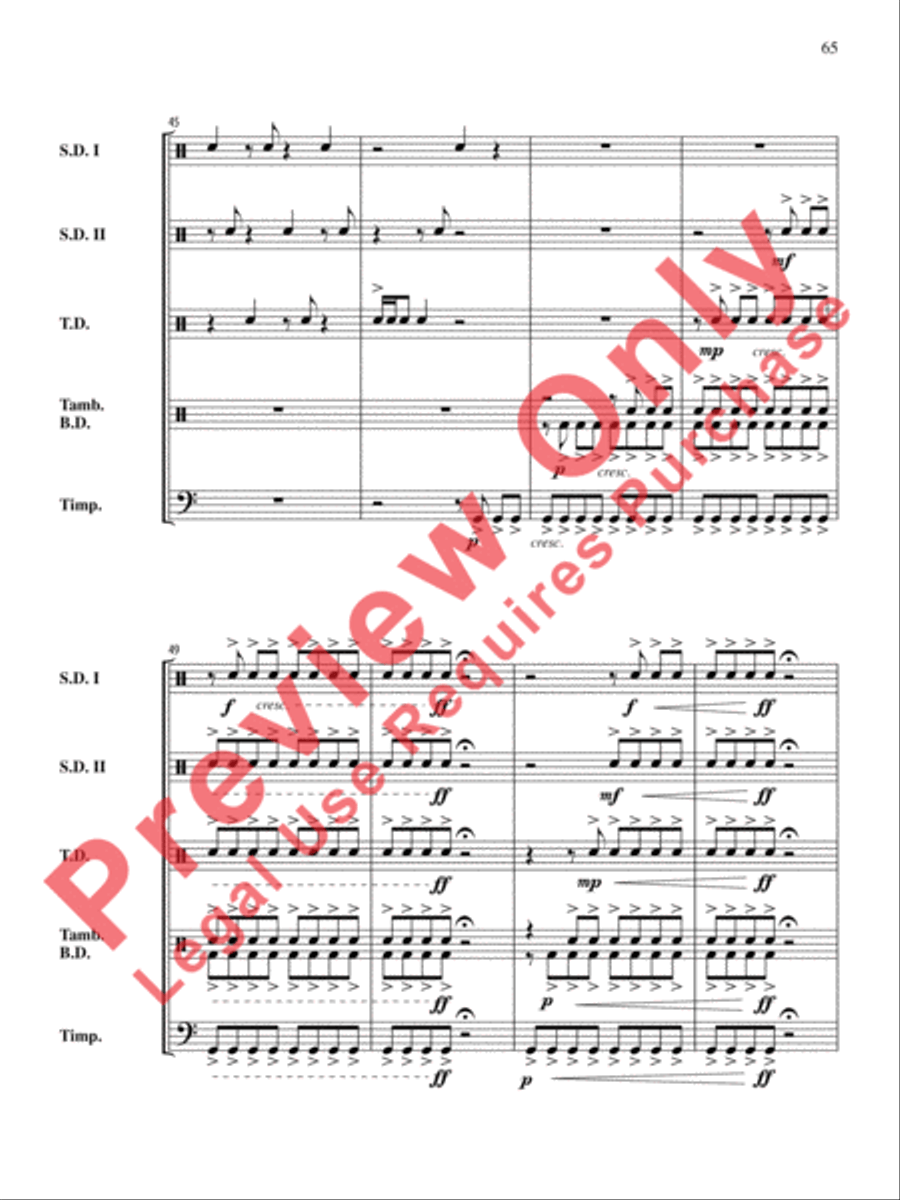 The Anthony J. Cirone Intermediate Percussion Ensemble Collection Percussion Ensemble scores gallery preview page 66