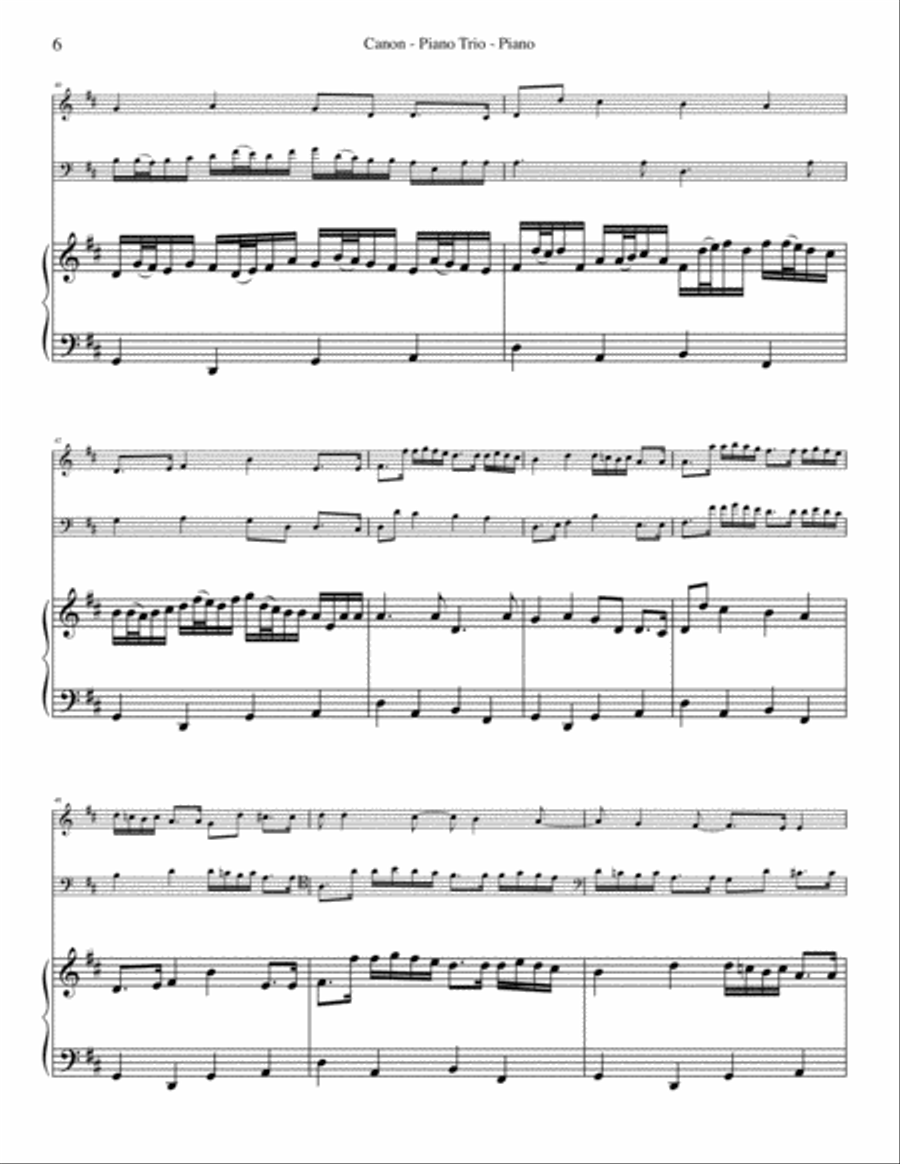 Pachelbel's Canon for Piano Trio Piano Trio scores gallery preview page 6
