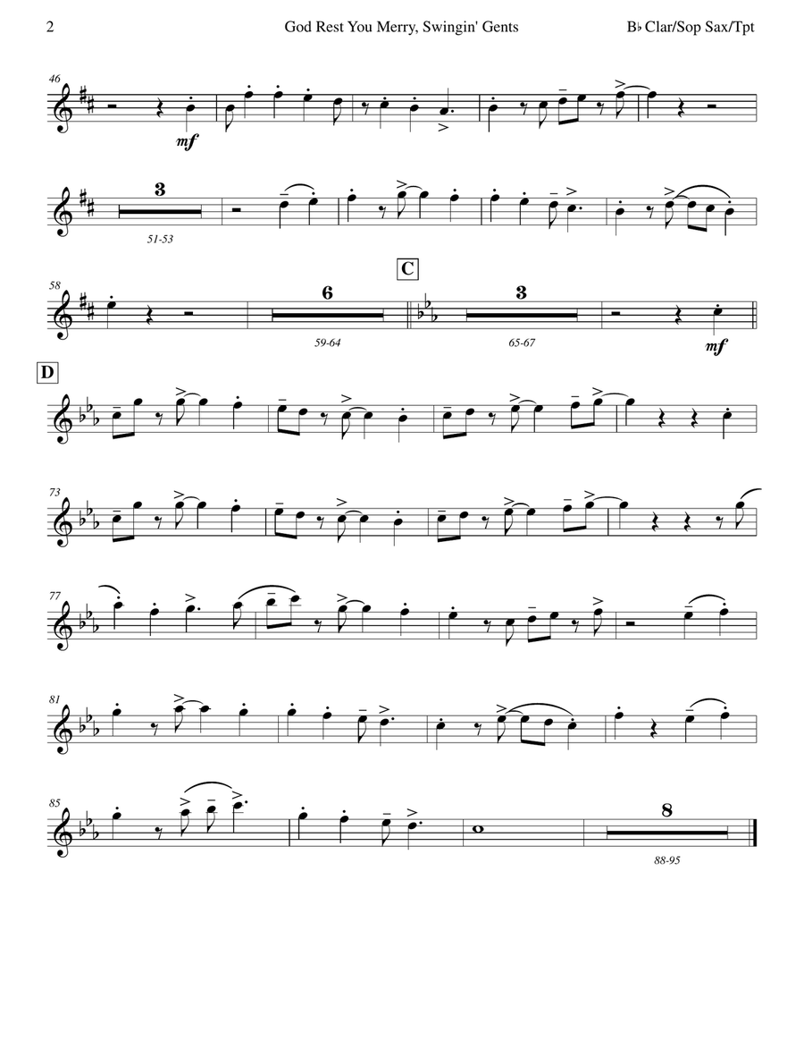 God Rest You Merry, Gentlemen B-Flat Trumpet scores gallery preview page 2