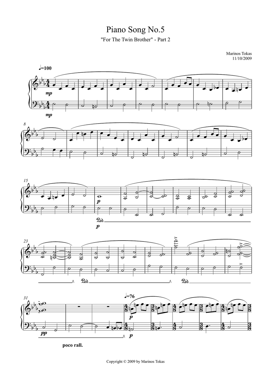 Piano Song No.5 - For The Twin Brother - part 2