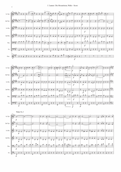 Die Mozartisten, Waltz Op. 196, for brass sextet