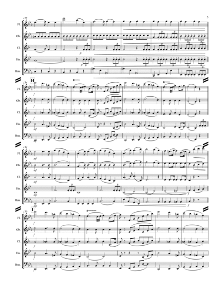 Wedding Processional & Recessional (for Woodwind Quintet) Woodwind Quintet scores gallery preview page 6