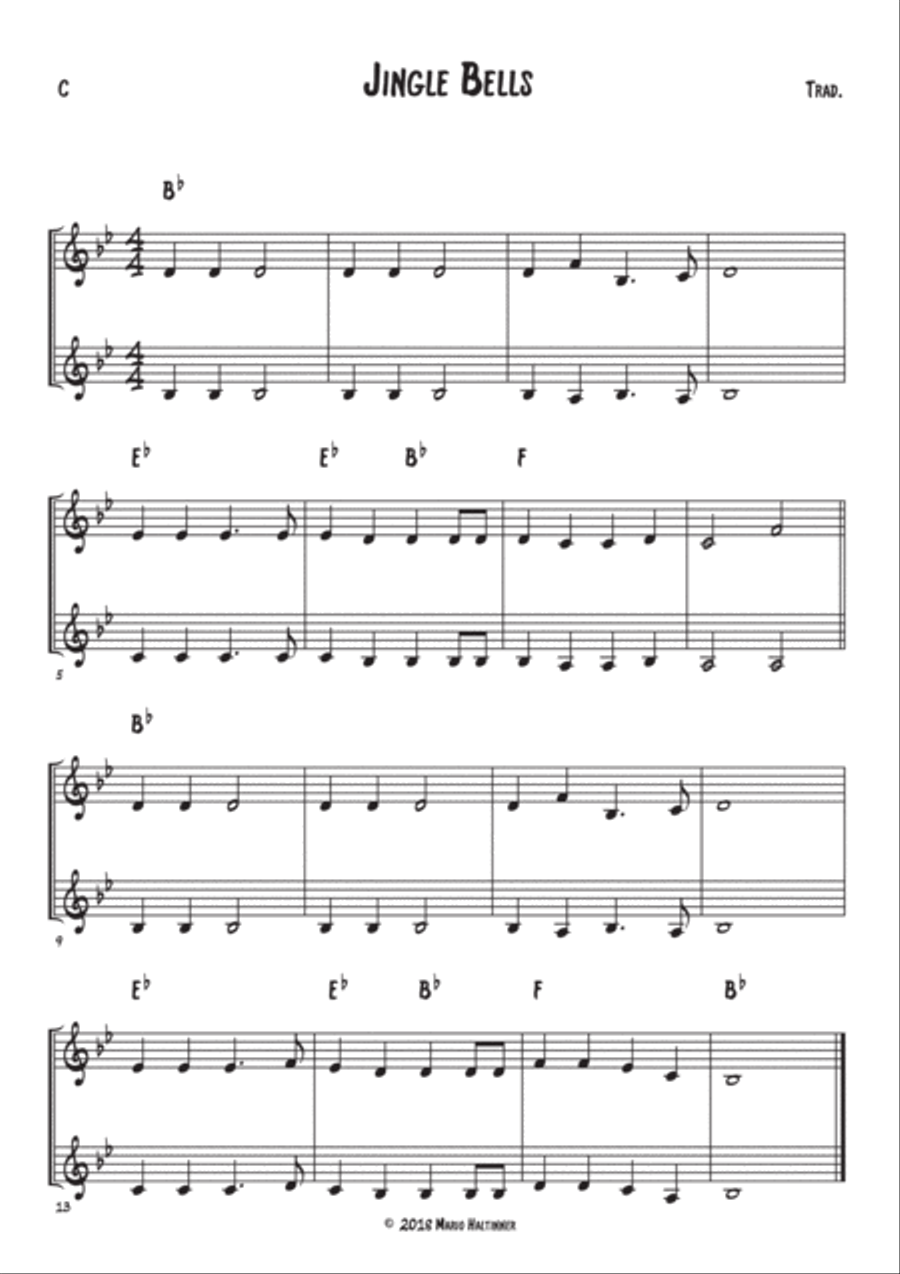 12 Christmas Carols for C-Instruments Small Ensemble scores gallery preview page 4